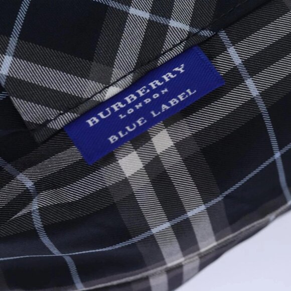 BURBERRY Nova Check Blue Label Drawstring Bag Pouch Nylon Navy Auth - Picture 8 of 16